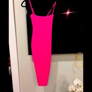 Hot pink nookie midi dress